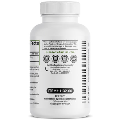 Bronson Rhodiola Rosea Vegetarian Capsules - Adaptogenic Herb - Brain, Stress & Mood Support - Non-GMO, 60 Count