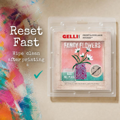 Gelli Arts Gel Printing Plate – Reusable Gel Printing Plate, Printmaking Supplies, Monoprinting at Home, Arts and Crafts – Easy Cleaning & Storage – Made in the USA – 6" x 6" – Blush Bloom