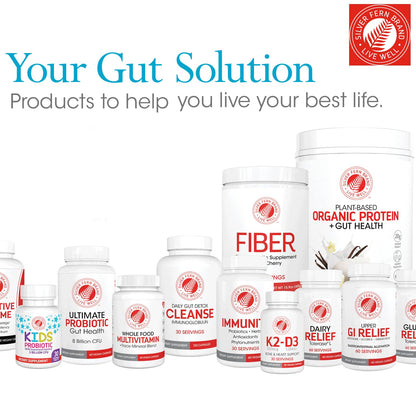 Silver Fern Cleanse - Daily Gut - 1 Bottle - 120 Capsules - 30 Day Supply - Immunoglobulin G, A & M -(IgG, IGA, IgM) - Postbiotic