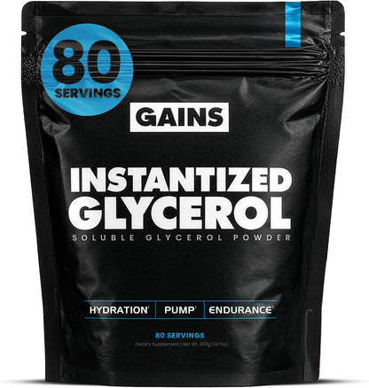 Gains in Bulk Glycerol Pre Workout Powder, Unflavored, 80 Servings