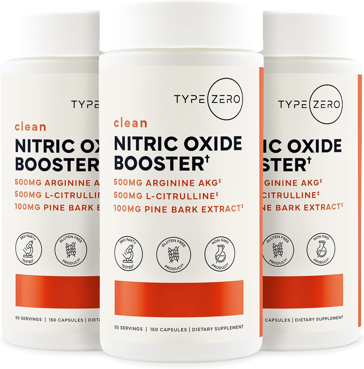 Type Zero Nitric Oxide 6X Booster, 150 Veggie Capsules, Natural Supplement | Beetroot, Arginine AKG, Citrulline, Pine Bark, Garlic & Vitamin C, Nitrous Oxide