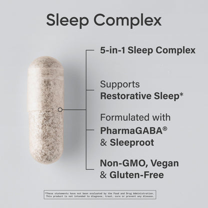 Sports Research® Sleep Complex- Melatonin-Free Vegan Capsules - with Valerian Root, GABA, L-Theanine, Magnesium & 5-HTP - 30 Servings Sports Research buy supplements Au
