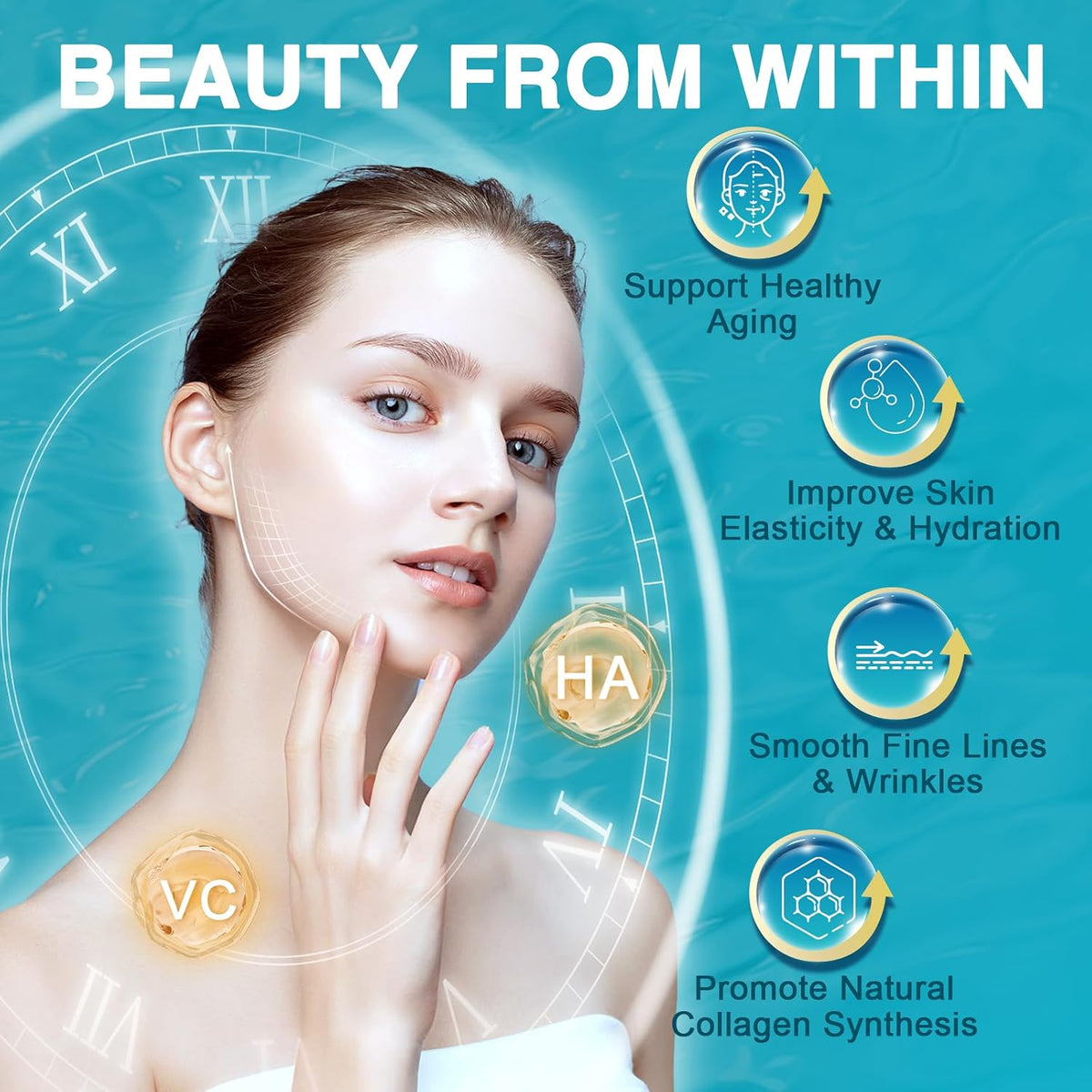 DRFOSTER Marine Collagen Peptides Powder, Multi Type I & III, 50 Servings | Wild-Caught Fish Collagen with MSM, Hyaluronic Acid, Vitamins C & E for Skin, Hair, Nails, Non-GMO