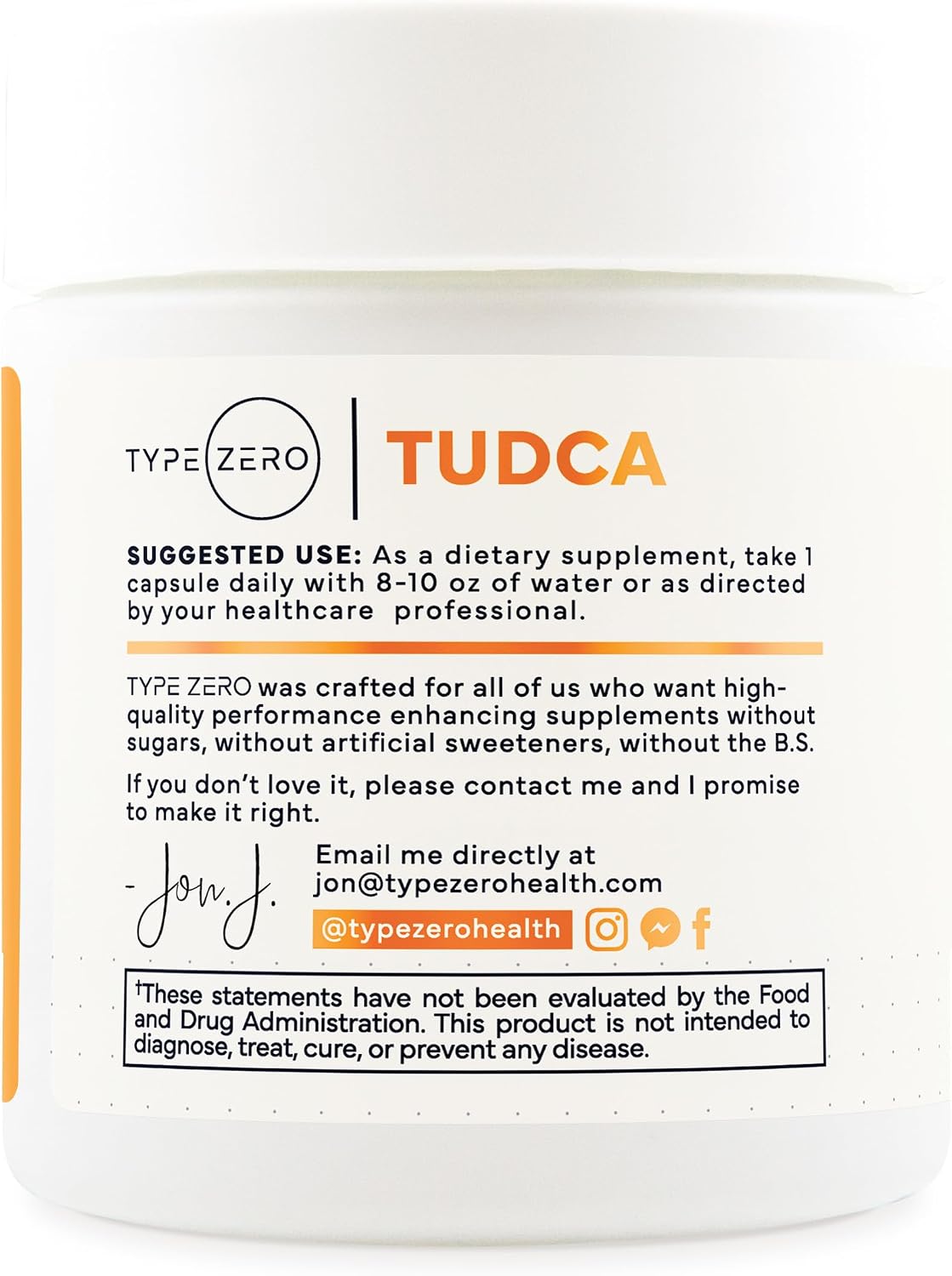 Type Zero Clean TUDCA (250mg) 60 Capsules, 60 Servings | Pure Tauroursodeoxycholic Acid Supplement, Bile Salt Derivative