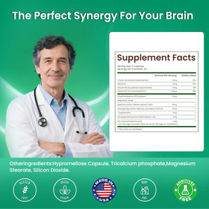 PhosphatidylSerine Memory & Focus Supplement with DHA, Spearmint, Magnesium & Ashwagandha – Brain Clarity, Stress Relief & Cognitive Support – Gluten-Free Vegan, 60 Capsules LIFEFRIENDBuy Supplements Australia