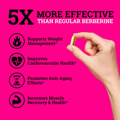 Black Forest 5X Berberine a Dihydroberberine Supplement (Super Berberine Now 5X More Effective Than Regular Berberine HCL) Best Dihydroberberine with Ceylon Cinnamon - Similar to Berberine Phytosome