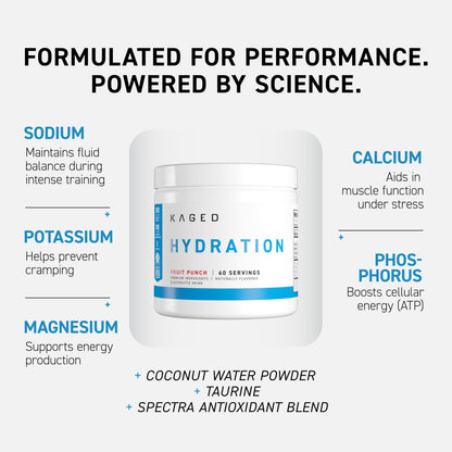Kaged Sugar Free Hydration | 5 Key Electrolytes | Coconut Water | Tastes Amazing | 60 Servings