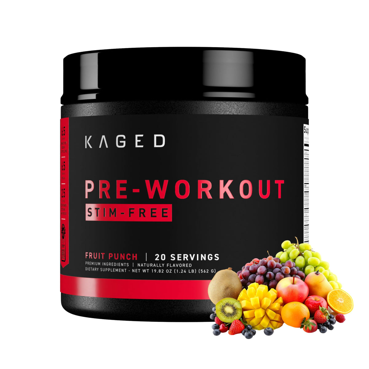 Kaged Original Pre Workout Powder | Fruit Punch | Pre-Workout with Creatine, Beta Alanine, L-Citrulline, BCAAs | 274 mg Caffeine | Pre Supplements for Men & Women | 20 Servings