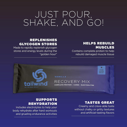 Tailwind Nutrition Recovery Mix, Vanilla, 12 Single-Serving Sachets