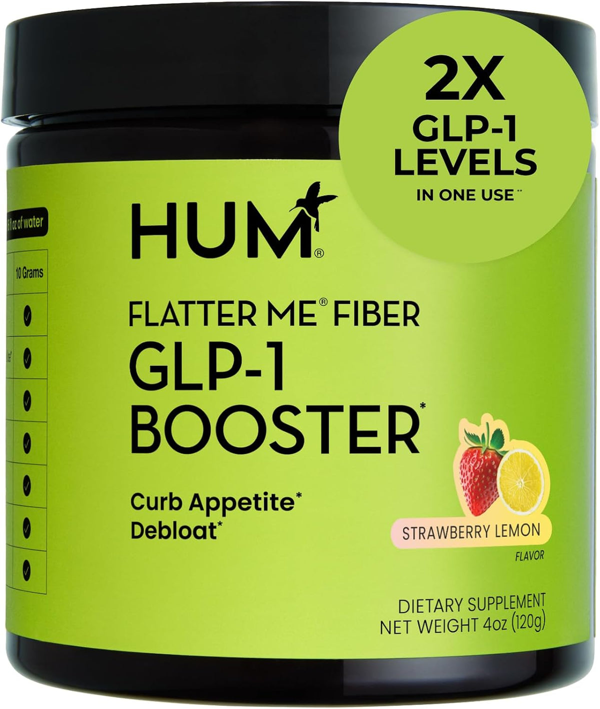 HUM Flatter Me GLP-1 Fiber Daily Cleanse Detox Bundle – Appetite Control, Bloating Relief, Clear Skin, Gut Health & Natural Detox with Zinc, Spirulina & Herbs for Women & Men