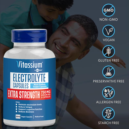 Vitassium Electrolytes Salt Pills for POTS Scientifically Formulated 100ct
