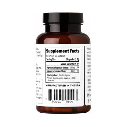 Santa Cruz Paleo Magnesium + Potassium Caps, Supplement for Men and Women, Paleo, Keto, Sugar & Gluten Free, Magnesium Glycinate 166mg and Potassium Citrate 38mg per Serving, American Made, 60 Caps