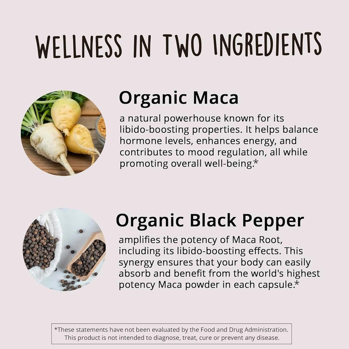 Happy Healthy Hippie PeriPeace Supplements for Women & Organic Maca Root Capsules