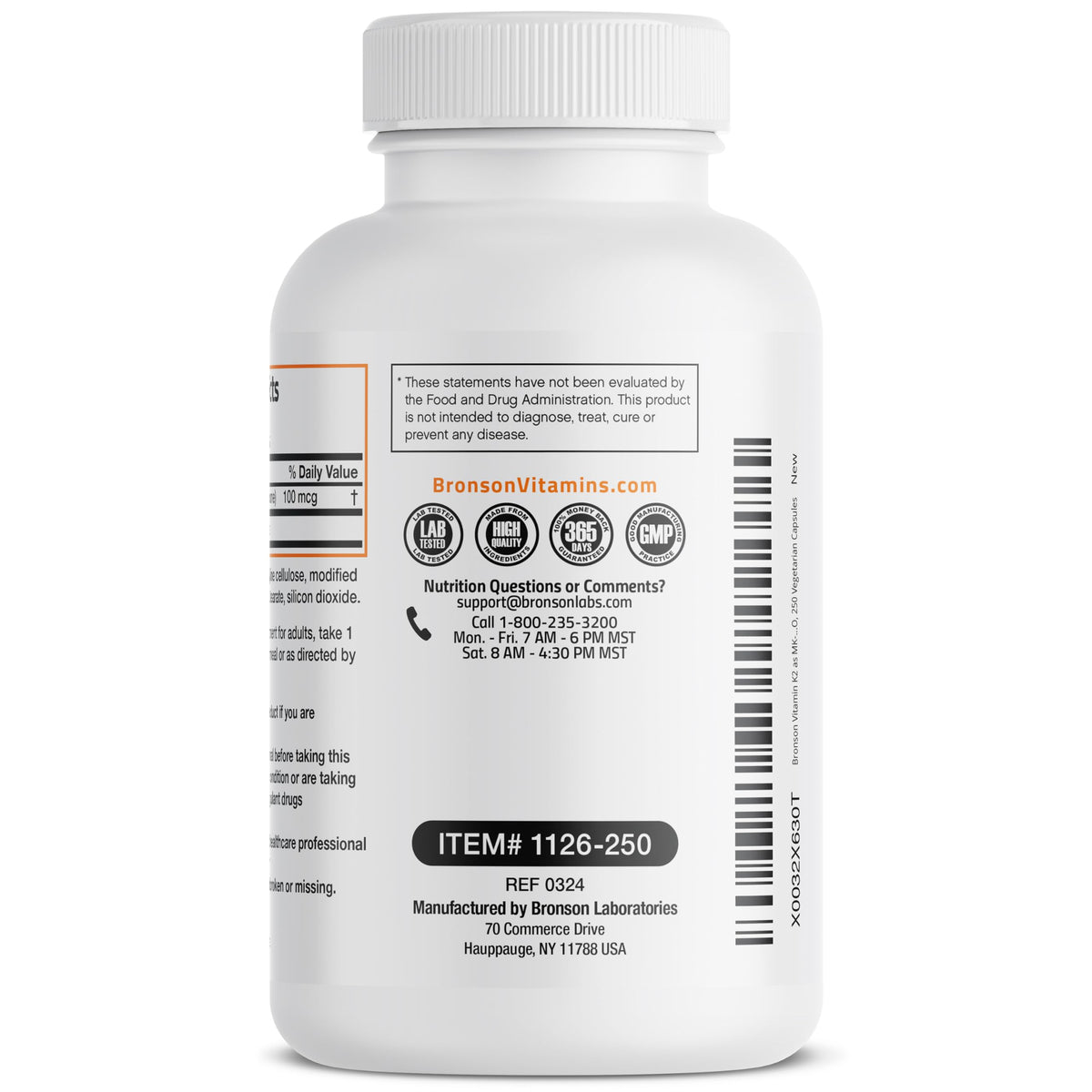 Bronson Vitamin K2 as MK-7 Menaquinone 100 mcg Non-GMO, 120 Capsules