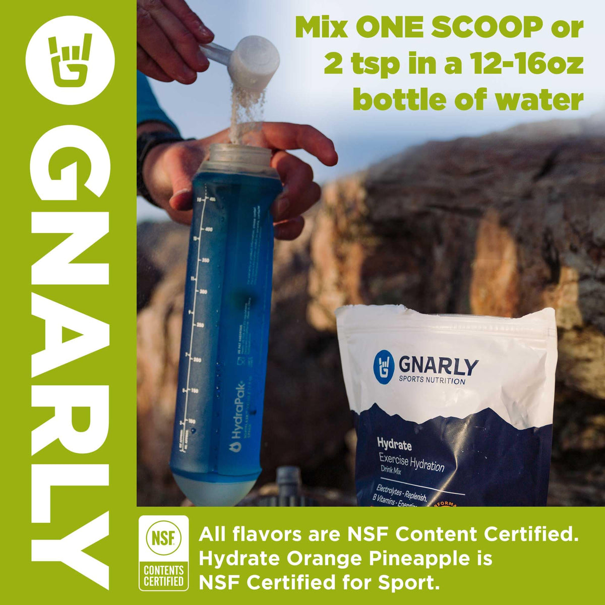 Gnarly Nutrition Hydrate Electrolyte Powder – Orange Pineapple Exercise Hydration Drink Mix – NSF Sport Certified – Electrolyte Solution, Performance & Recovery – Orange Pineapple, 14.10 oz