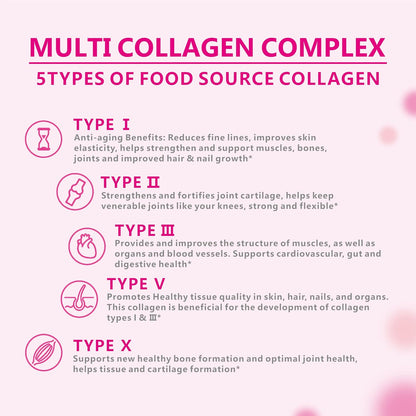 OMOGS Collagen Peptides Capsule，Naturally Sourced Hydrolyzed Collagen with prebiotic & Cranberry Extract - Hair, Skin, Nail, Joint, Digestive Health & Immune Support, Non-GMO, 100 Capsule
