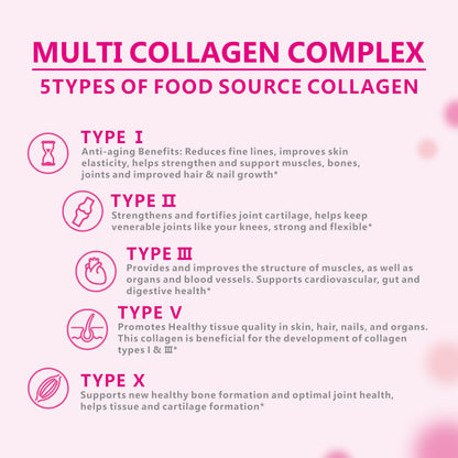 OMOGS Collagen Peptides Capsule，Naturally Sourced Hydrolyzed Collagen with prebiotic & Cranberry Extract - Hair, Skin, Nail, Joint, Digestive Health & Immune Support, Non-GMO, 100 Capsule