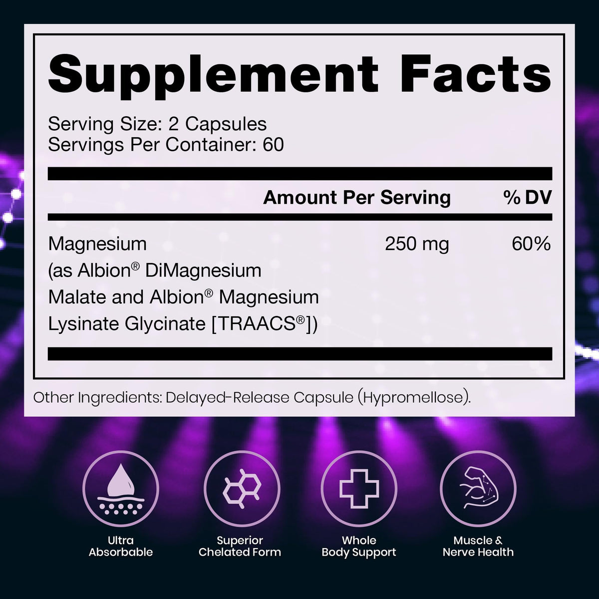 Magnesium Lysinate Glycinate & Magnesium Malate, Made in USA | 4 Month Supply | Chelated for Maximum Absorption, Supports Bone Health & Energy, Non-GMO, 240 Count