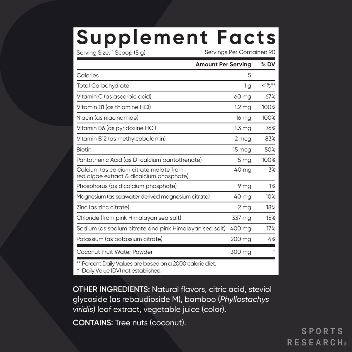 Sports Research® Hydrate Electrolytes Powder Packets - Sugar-Free & Naturally Flavored with Vitamins, Minerals, and Coconut Water - Supports Hydration - 16 Packets - Variety Pack | Sugar-Free