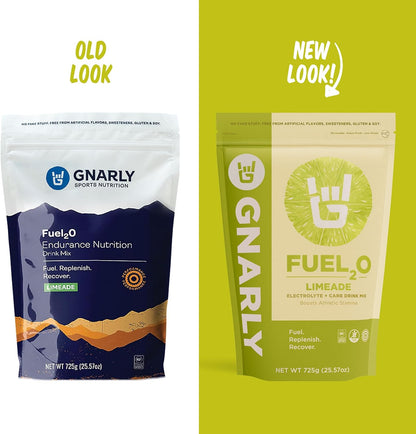 Gnarly Nutrition Fuel2O Electrolyte Powder, Limeade – NSF Sport Certified – Electrolyte Solution, Fuel, Replenishment, and Recovery – Fuel2O Endurance Nutrition – Limeade, 25.57 oz