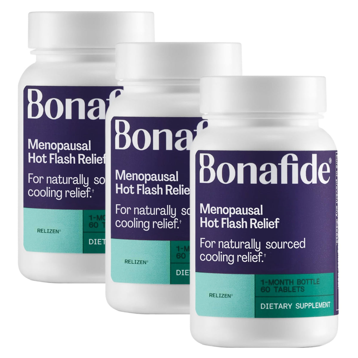 Bonafide Naturally Sourced Cooling Relief for Hot Flashes & Night Sweats Relizen – Hormone-Free, Clinically Studied Formula with a Proprietary Blend of Four Swedish Botanicals — 1-Month Supply