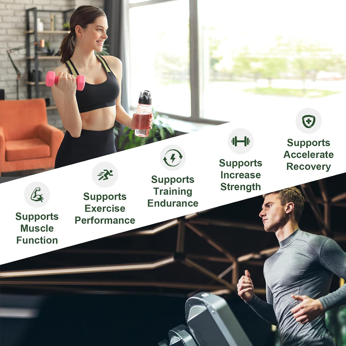 OMOGS Creatine Monohydrate + BCAA Powder, Supports Muscles, Energy, Strength, ATP Production & Endurance, for Women & Men, Keto, Vegan, Gluten-Free