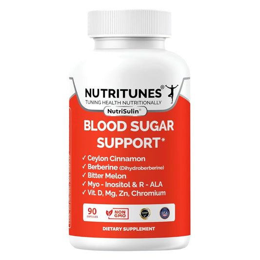 Ceylon Cinnamon (Dihydroberberine) Supplement for Blood Sugar Support with Added Blood Sugar Complex Myo-Inositol Bitter Melon R-ALA VIT. D Chromium Magnesium & Zn– 90 NutriSulin Capsules