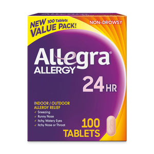Allegra Adult 24-Hour Allergy Relief Tablets, Non-Drowsy Indoor and Outdoor Allergy Medicine, 180 mg Fexofenadine HCI Antihistamine Pill, 100-Count Allegra buy supplements Au