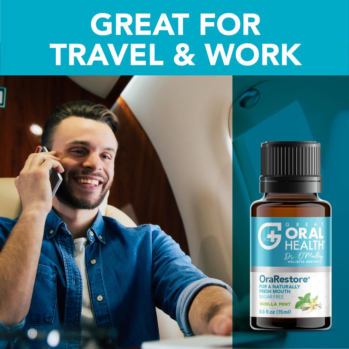 Suplement ​OraRestore Bad Breath Treatment for Adults Halitosis: Dentist Formulated Oral Rinse Concentrate Tooth Oil Liquid Toothpaste, Fresh Breath Mouthwash for Dry Mouth - VelvetGlow USA