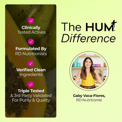 HUM Flatter Me Digestive Enzymes, Digestion & Bloating Support, 60 Count