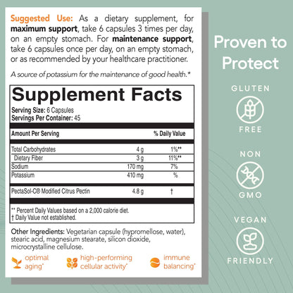PectaSol Modified Citrus Pectin – 270 Capsules – Total-Body Health Supplement to Support the Heart, Immune System, Inflammation Response & Healthy Aging + Maintain Healthy Galectin-3 Levels