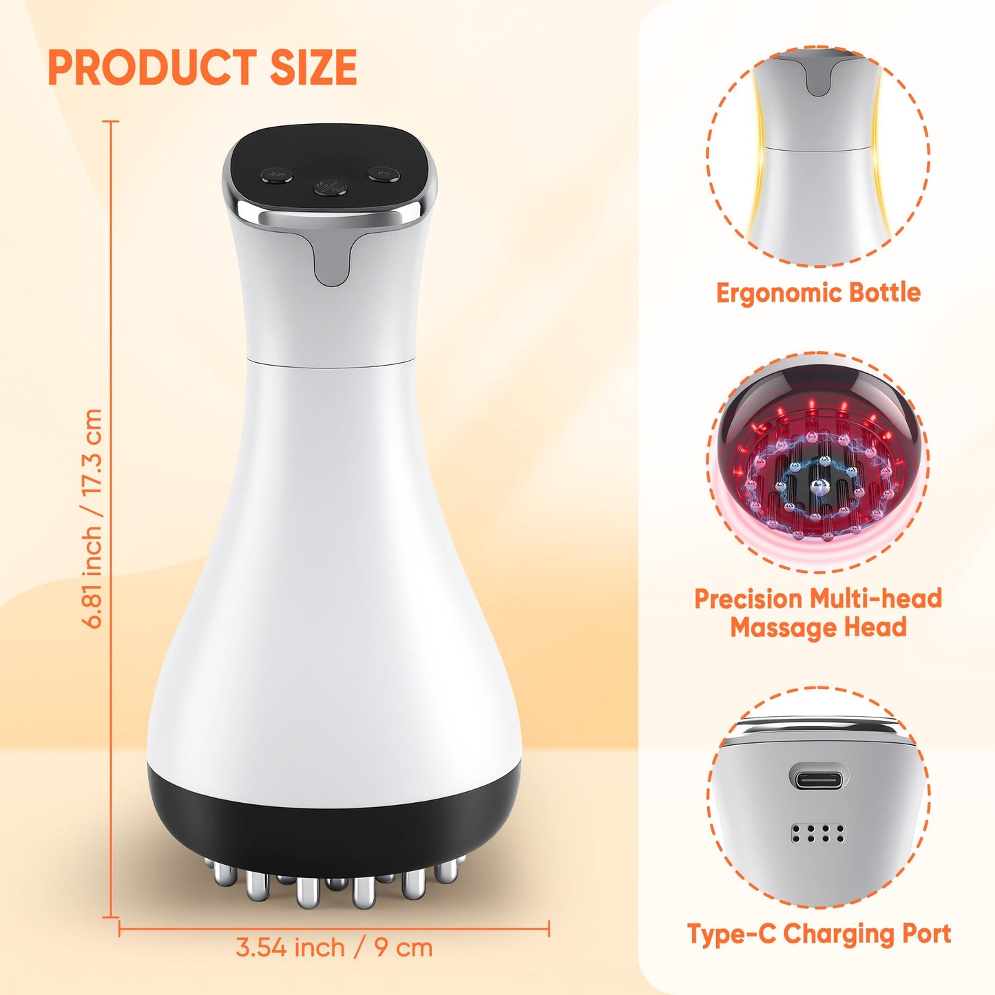Rechargeable Lymphatic Drainage Massager & Cellulite Massage Tool with 3000mAh,Fascia Blaster for Reduce Stretch Marks for Legs, Arms & Belly,Body Sculpting Machine with Microcurrent for Office Travel Multford buy supplements Au