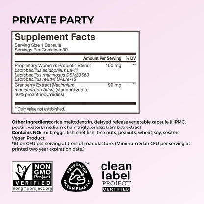 HUM Private Party Vaginal Probiotic, pH Balance & Urinary Health, 30 Count