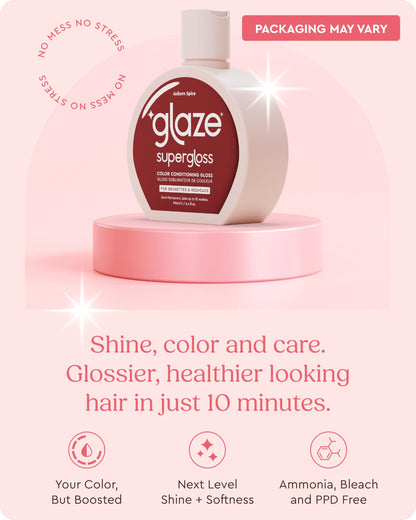 Glaze Color Conditioning Gloss - Tinted Moisturizer for Brown or Red Hair, Boosts Color and Shine, Repairs Damage - Auburn Spice, 6.4 oz glazeBuy Supplements Australia