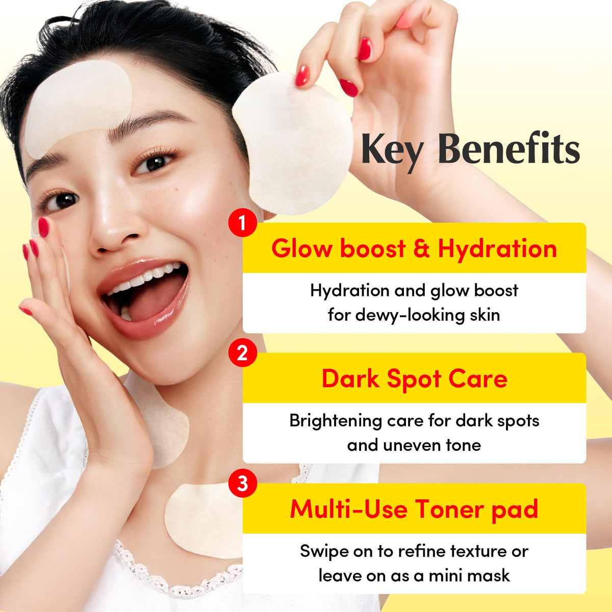 Suplement ​EQQUALBERRY Vitamin Illuminating Toner Pads | Niacinamide 2% + Brightening Vitamin C-Peptide | Hydrating Exfoliating Multi Pads & Dark Spot Remover - VelvetGlow USA