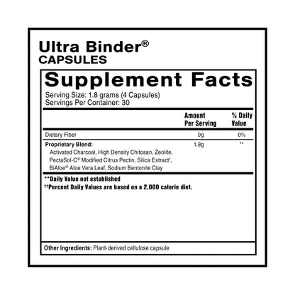 Quicksilver Scientific Ultra Binder - Multi Toxin Binder with Bentonite Clay Powder, Zeolite Detox & Charcoal - Supplement for Gut Support