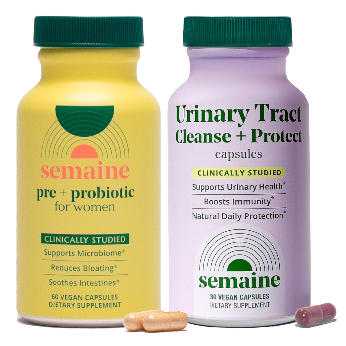 Semaine Urinary Tract Cleanse & Protect - Urinary Tract Health for Women, Cranberry Supplement for Women with Standardized Hibiscus, Daily Bladder Support Supplement, 30 Vegan Capsules