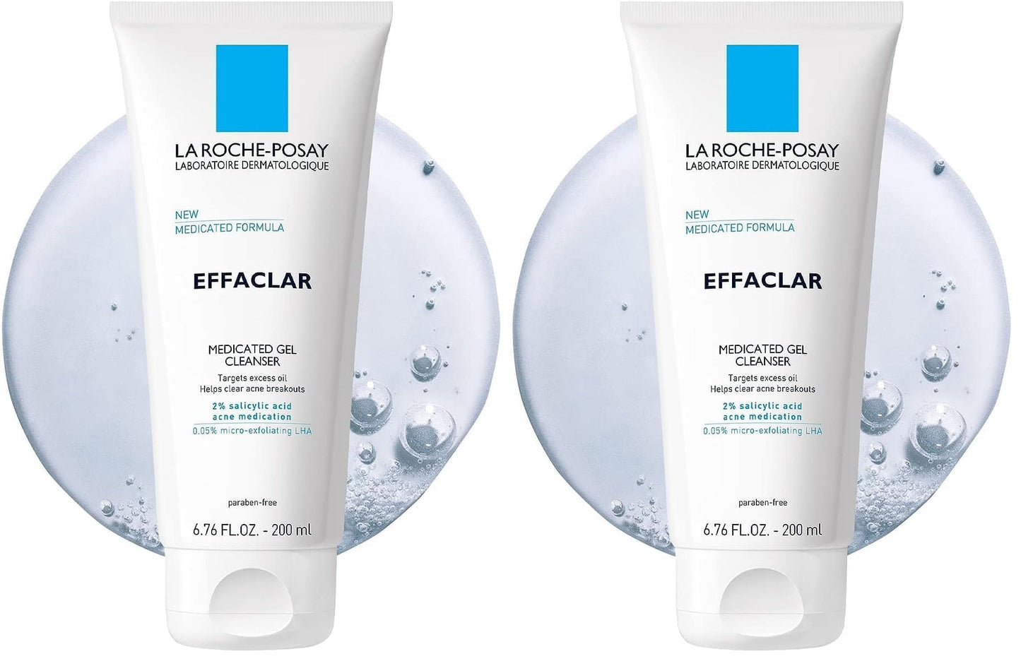 La Roche-Posay Effaclar Medicated Gel Cleanser,2% Salicylic Acid Cleanser + LHA + Glycerin,Foaming Acne Face Wash,Helps Clear & Prevent Acne Breakouts,