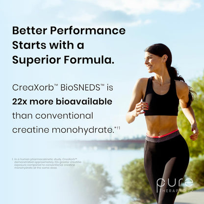 CreAttain Creatine Capsules – CreaXorb BioSNEDS Technology + Ioniplex Fulvic Minerals, Supports Energy Production, Muscle Strength, Exercise Performance & Cognitive Function, 60 Vegetarian Capsules