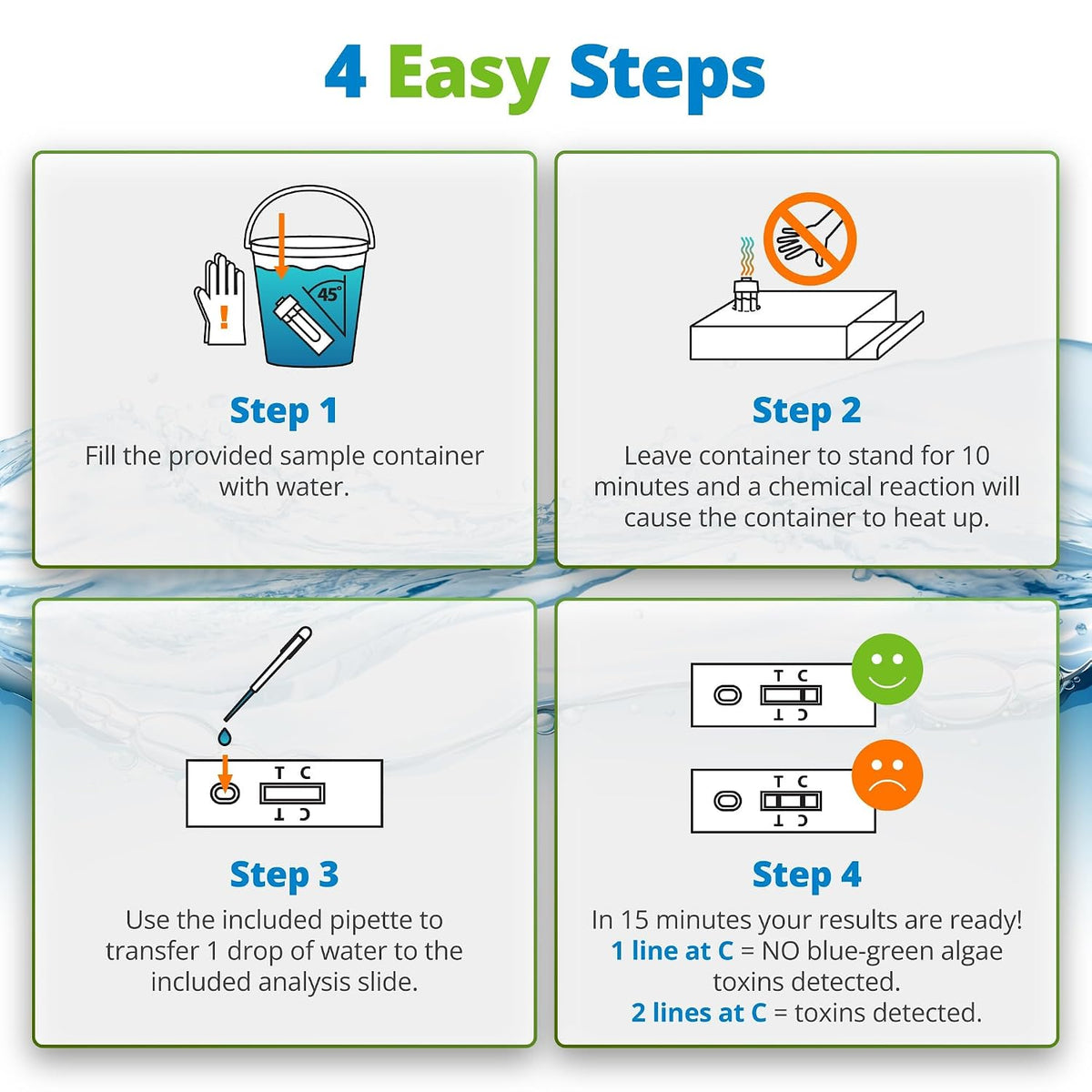 5Strands Blue-Green Algae Water Test Kit for Lakes & Ponds, 2 Pack