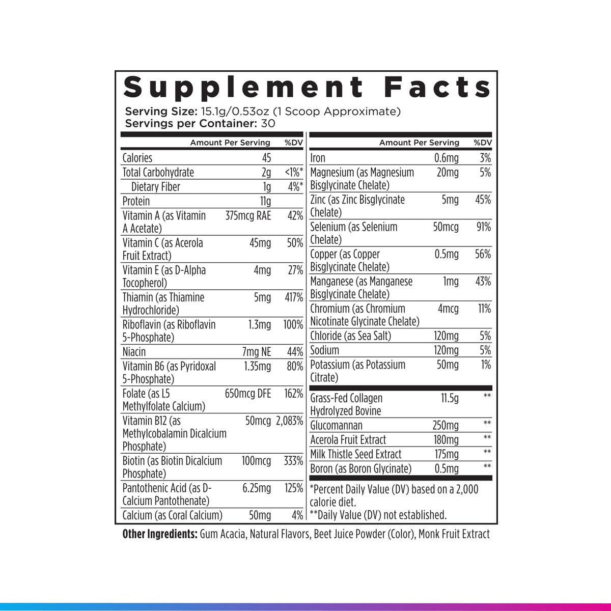 Livingood Daily Collagen Powder for Women and Men, Vanilla, Grass Fed Protein, Hydrolyzed Collagen Peptides with Vitamin C & Multi Vitamins for Hair, Skin, Nail & Gut Health, Gluten Free, 30 Servings