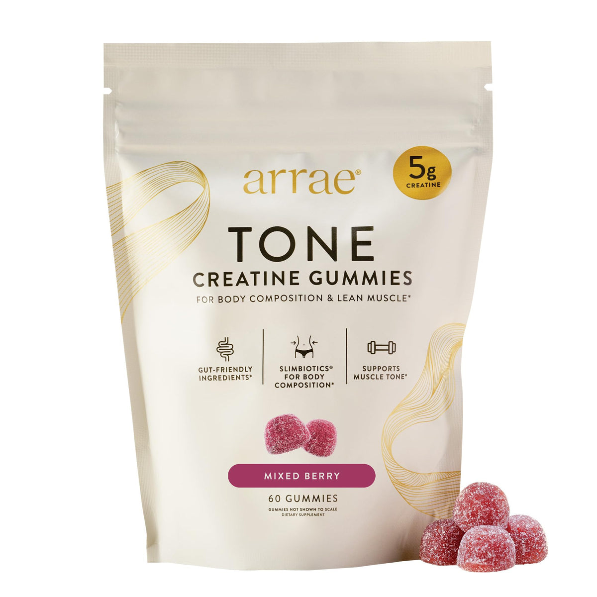 Creatine Gummies for Women, Muscle & Strength, No Bloat, Mixed Berry, 90 ct