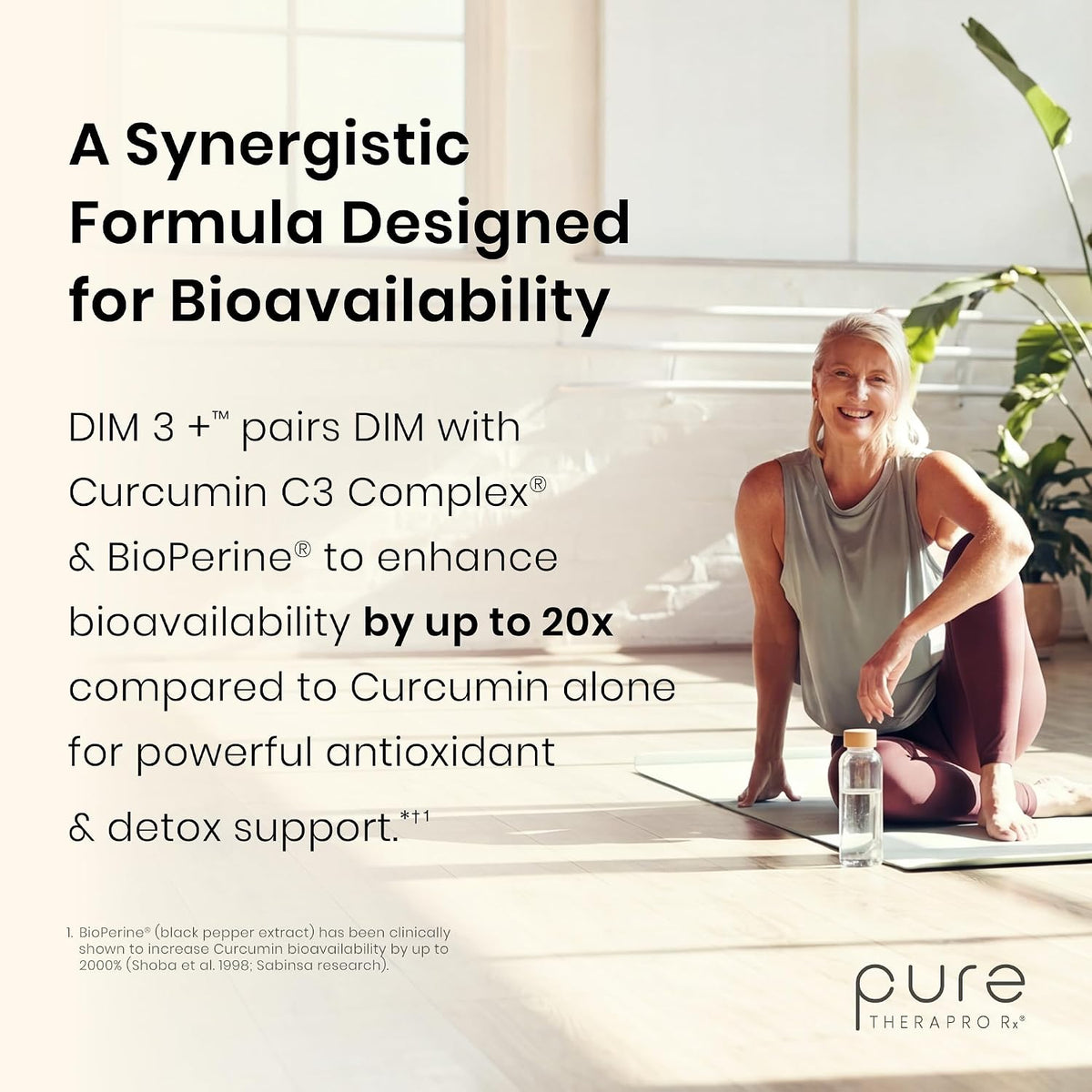 Pure Therapro Rx DIM 3+ | 60 Vegan Caps - 2 Month Supply | DIM, Curcumin & BioPerine, Supports Healthy Estrogen Metabolism in Men & Women, Antioxidant & Detoxification Support, Pharmaceutical Grade