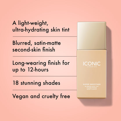 ICONIC LONDON Super Smoother Blurring Skin Tint | Light to Medium Coverage, Hydrating, Ultra-Lightweight Tinted Moisturizer, Cruelty-Free, Vegan Makeup (Neutral Fair) 1.01 Fl oz ICONIC LONDON buy supplements Au