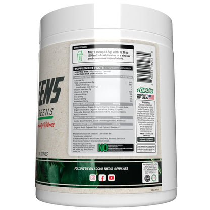 EHP Labs OxyGreens Super Greens Powder with Spirulina & Chlorella, Prebiotic Fiber, Probiotics & Digestive Enzymes – Antioxidant Green Superfood Supplement - 15 Serves (Pineapple)