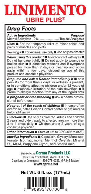 Germa Liniment Udder Plus. Natural Topical Analgesic Ointment. Relief for Pain and Aches in Joints and Back. With Chile Extract. 6 oz. Pack of 3 GermaBuy Supplements Australia