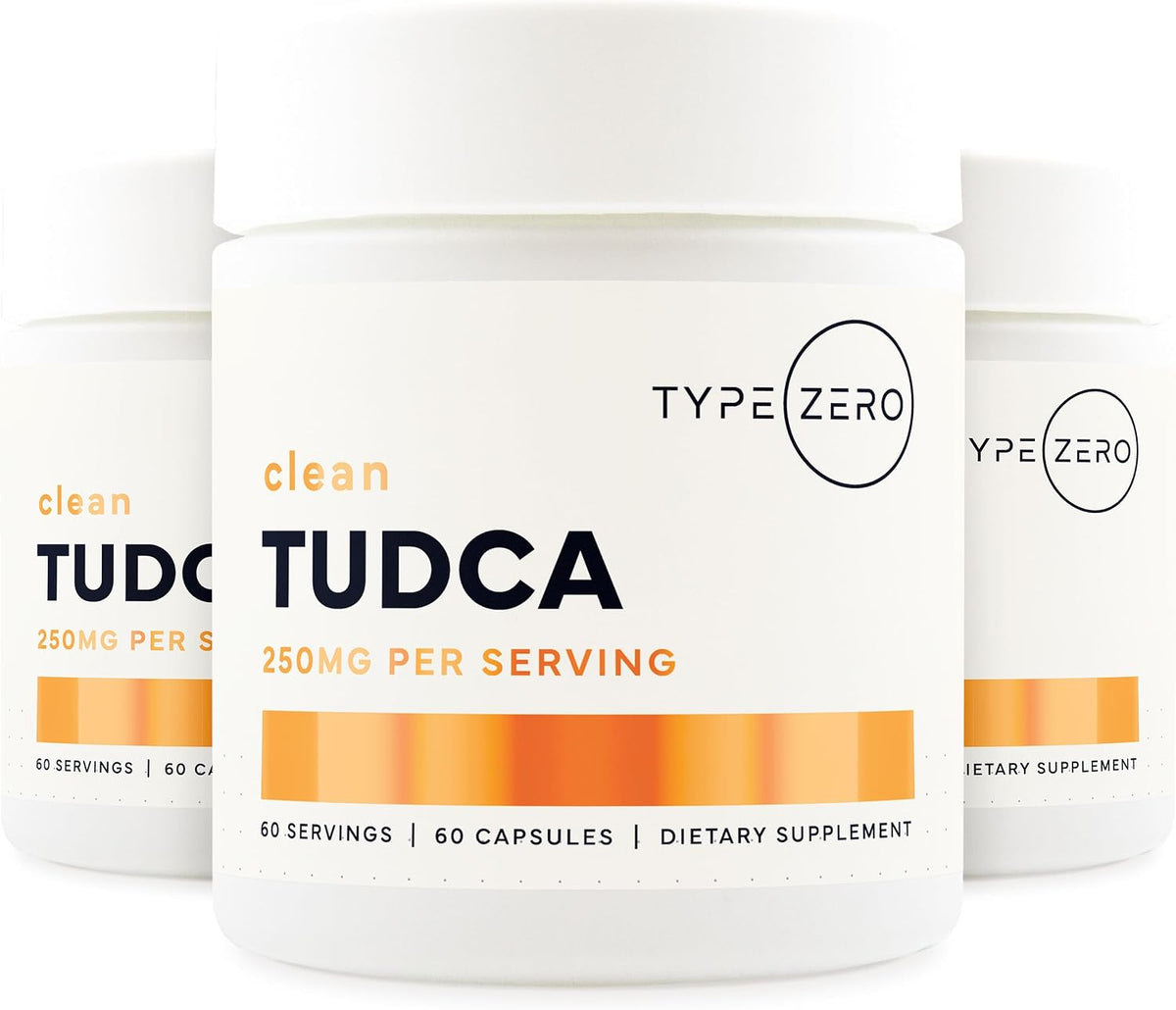 Type Zero Clean TUDCA (250mg) 60 Capsules, 60 Servings | Pure Tauroursodeoxycholic Acid Supplement, Bile Salt Derivative