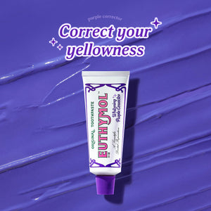 Suplement ​Euthymol Purple Whitening Toothpaste (3.7 fl oz) – for Yellow & Sensitive Teeth | Violet Tone-Up Formula, Instantly Brightens, VelvetGlow USA