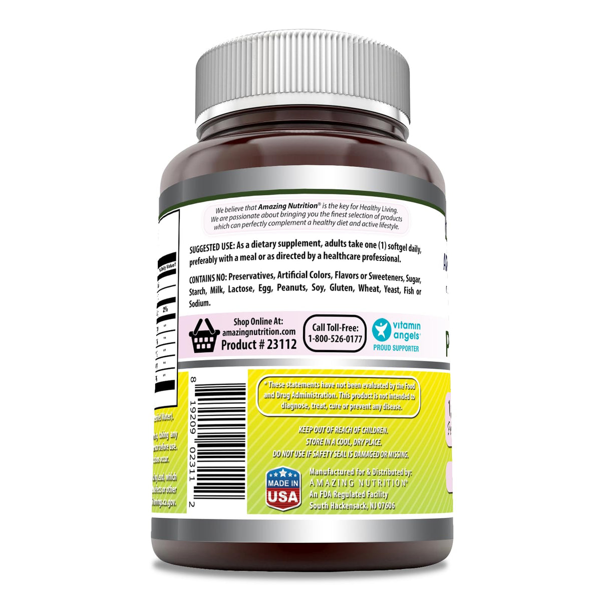 Amazing Formulas Evening Primrose Oil 1300mg, 10% GLA, Softgels Supplement | Hexane Free Cold Pressed Oil | Non-GMO | Gluten Free (250 Count)