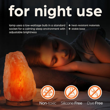 Artnaturals Himalayan Salt Lamp with Wooden Base